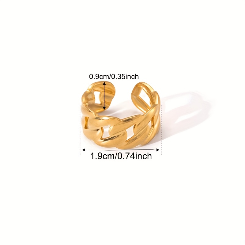 Titanium Steel Geometric Twist Ring for Women